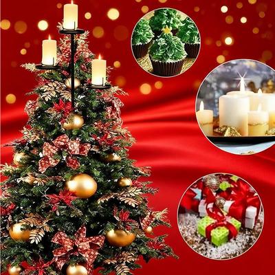 New Metal Black Triple Tree Decoration Snowflake Ornament Home Decor Tree Topper Candle Holder Holiday Large Snowflake Ornament