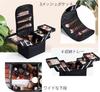 Large Capacity Cosmetic Storage Portable Makeup Storage Nail Cosmetic Box with Shoulder Strap for Travel Box, Box, Case, (Black)