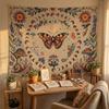 Vintage Butterfly and Moon Phase Wall Tapestry, Aesthetic Mushroom and Botanical Art Tapestries Room Decor,Cottagecore Tapestry