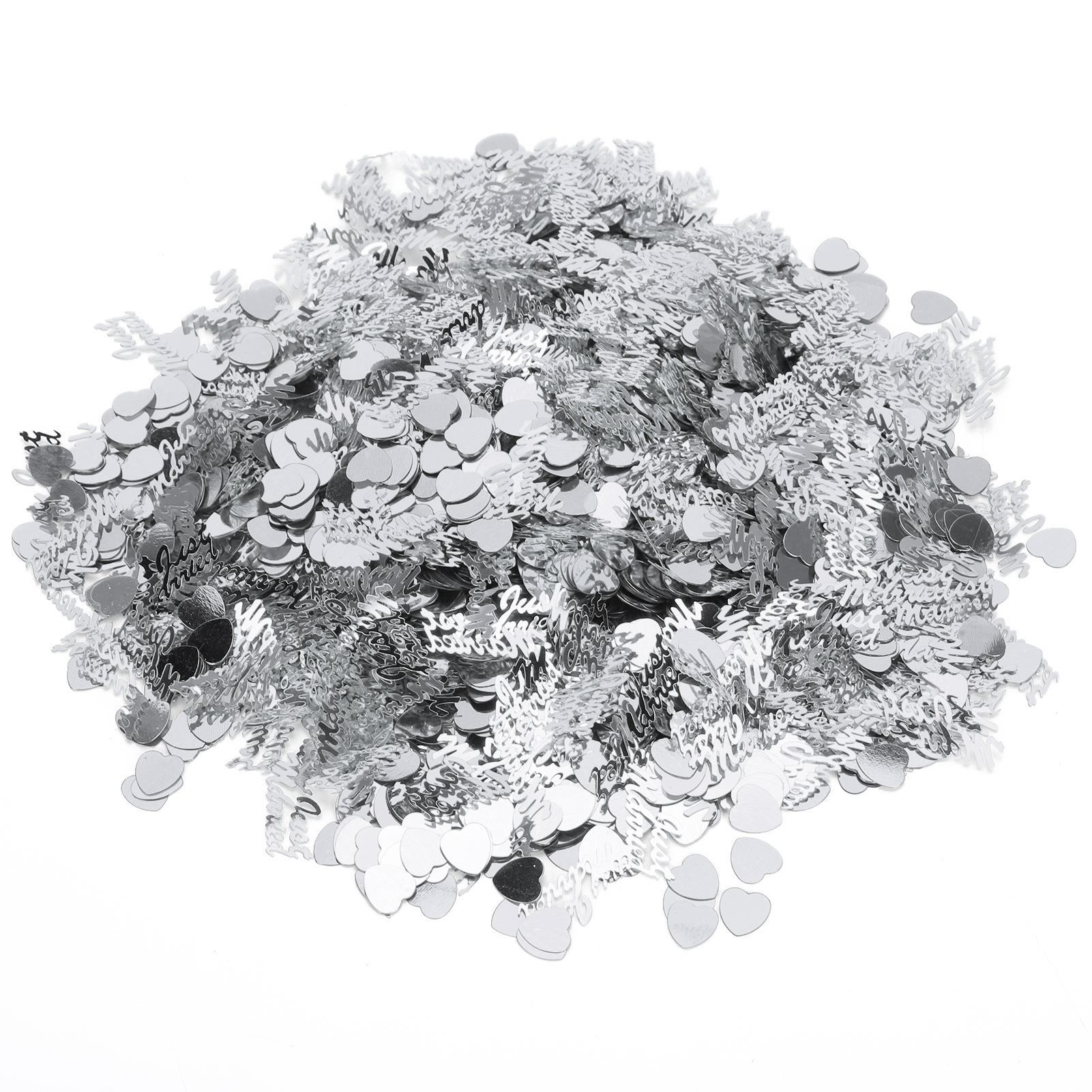 

Конфетти Только что поженились Свадебное День святого Валентина Украшение Рассыпные блестки Пайетки 100г Серебро серебряный