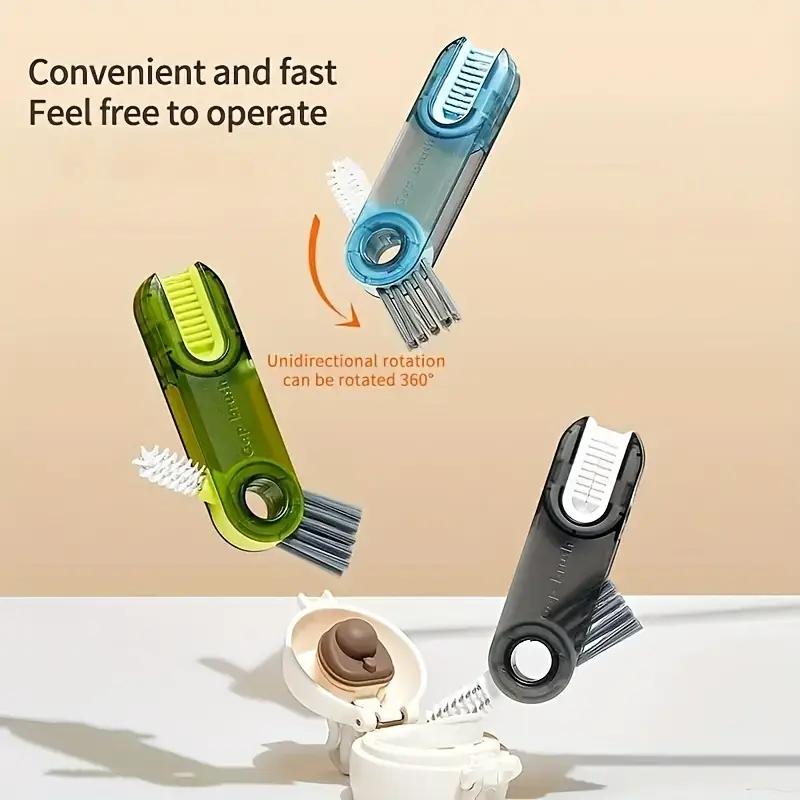 3Colors Multifunctional Cleaning Brush Cup Lid Cleaning Brush Cup Lid Groove Cleaning Brush Gap Cleaning Thermos Cup Lid Gap Cleaning Brush