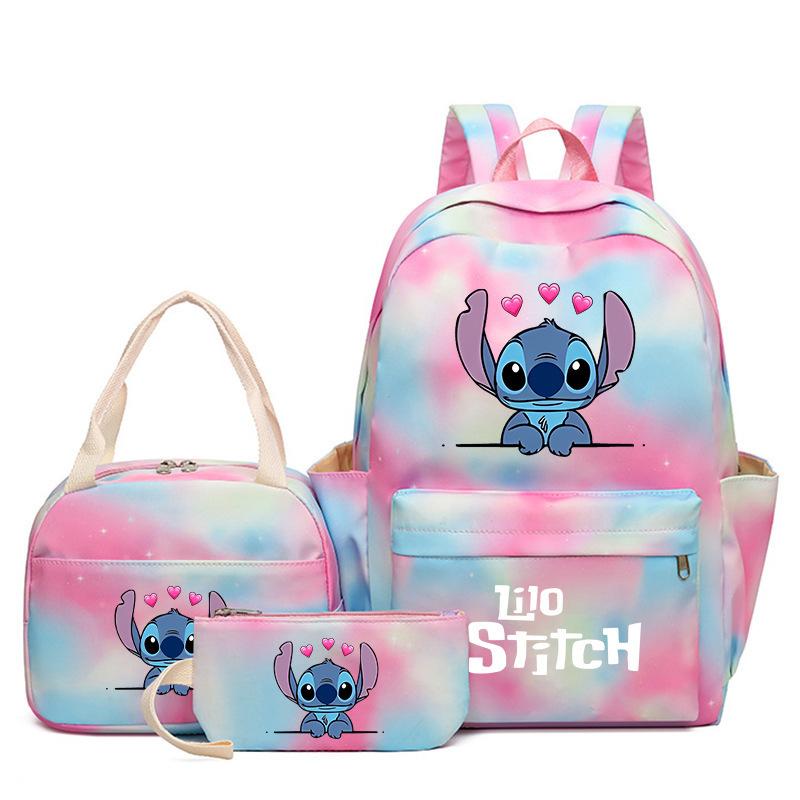 Cartoon Animation Schoolbag Large Capacity Primary And Secondary School Students Backpack Meal Bag Pencil Bag Three-Piece Set
