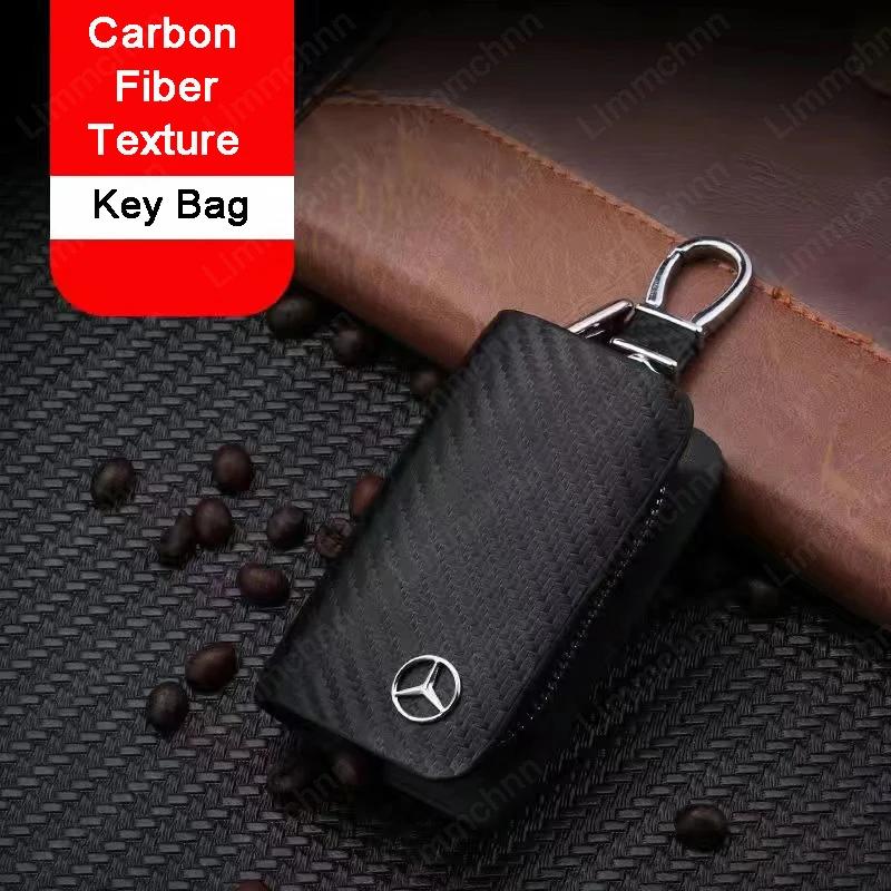 

2025 Гарячий Чохол-Захисна Оболонка Для Ключа Автомобіля Mercedes Benz C180 C200 C260 C300 A B C E Класу GLA CLA Вуглецеве Волокно Логотип Автомобіля Ac