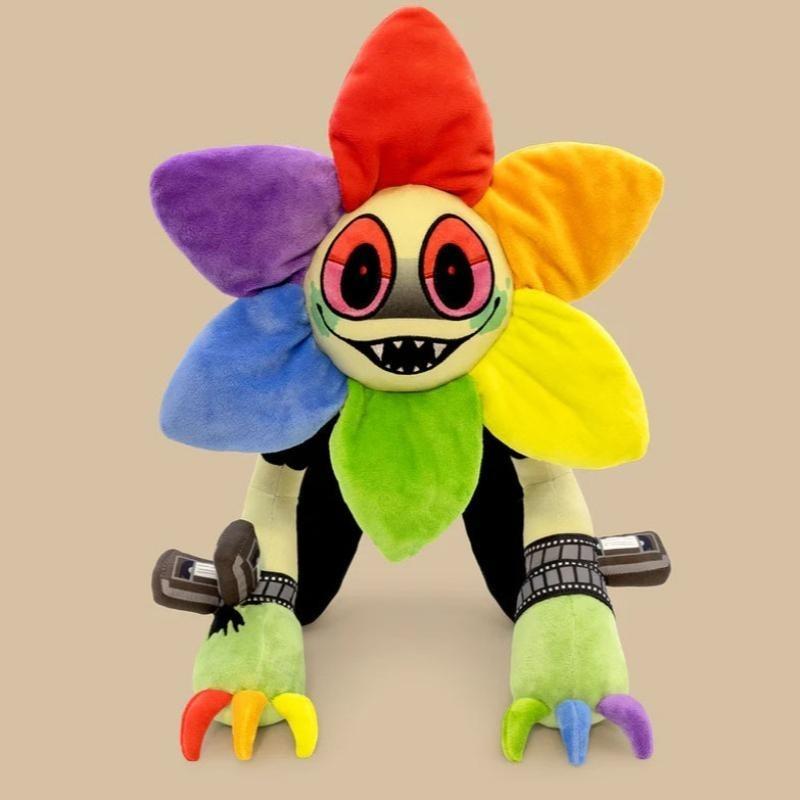 Peluche Mostro Fiore Arcobaleno Morbido Giocattolo Ripieno Personaggio Gioco Horror Bambini Fan Regalo di Compleanno Decorazione Casa Halloween
