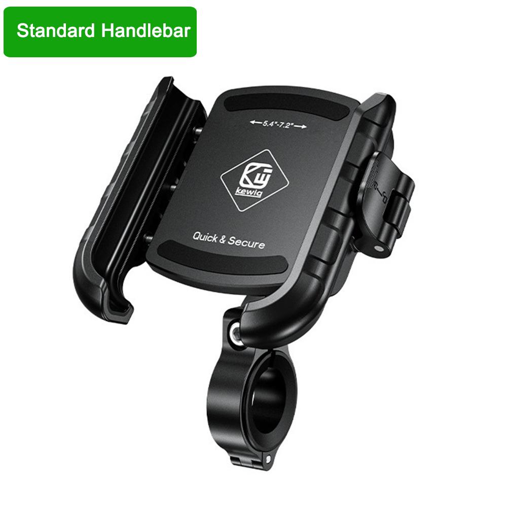 Motorcycle Phone Holder One-Touch Auto Quick Lock Bike Phone Mount ATV Bicycle Scooter Phone Holder with Aluminum Handlebar Base