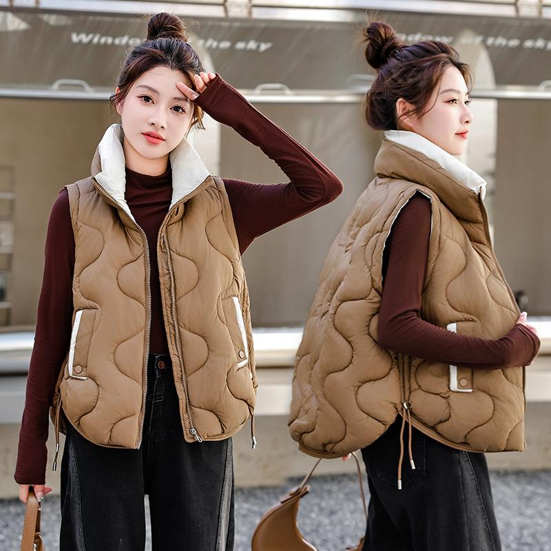 Cotton vest women's autumn and winter new fashion small stand-up collar warm jacket age-reducing foreign vest