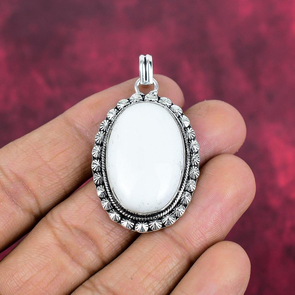 White Coral 925 Solid Sterling Silver Pendant, Handmade Gemstone Pendant Jewelry, Gifts For Wife Brand New Pendant