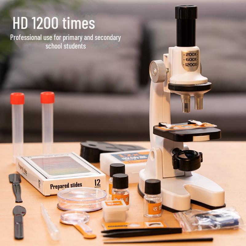 Children's 1200X HD Microscope Set for Science Experiments - Ideal Gift for Primary & Secondary Students