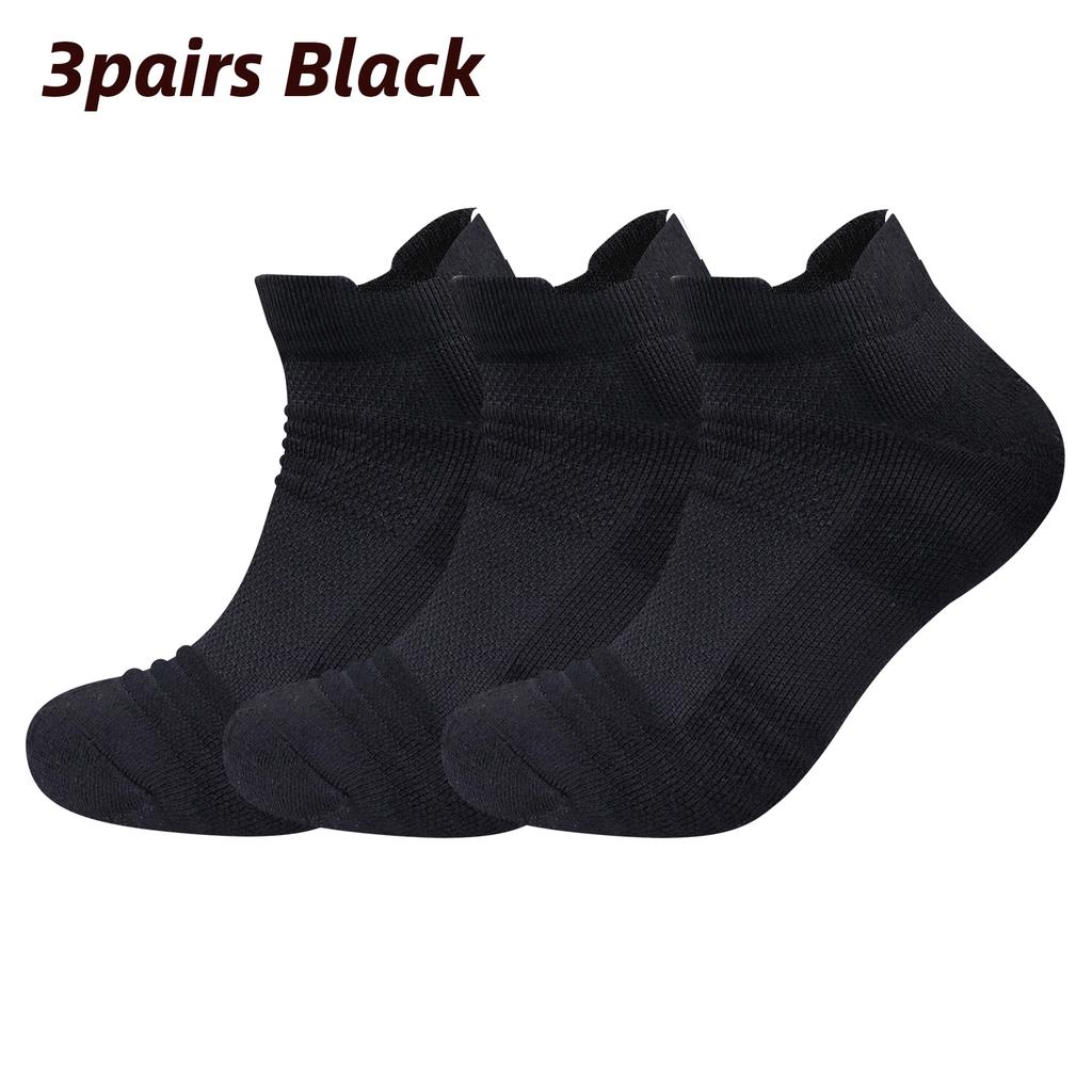 3 Pairs Men Women Sports Socks Low Cut New Style Cushioned Breathable Socks For Running Hiking Cycling Basketball