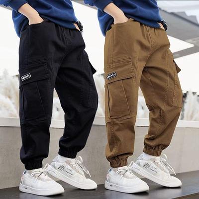 Boys' 2025 Cargo Pants - Spring/Autumn Casual Long Pants for Kids