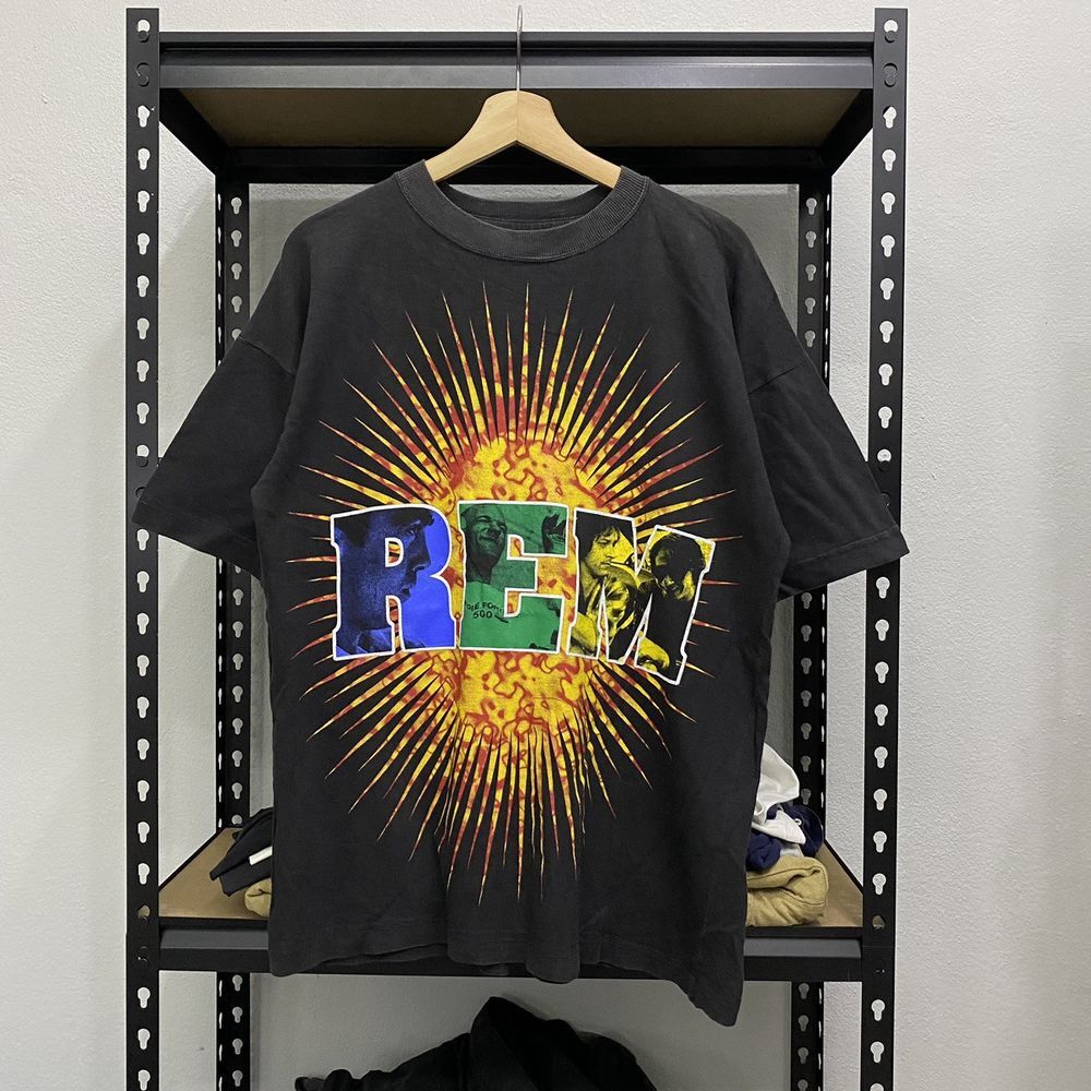 Vintage 90's REM Band Black Short Sleeve Unisex Tshirt Reprint S-5XL KH8672