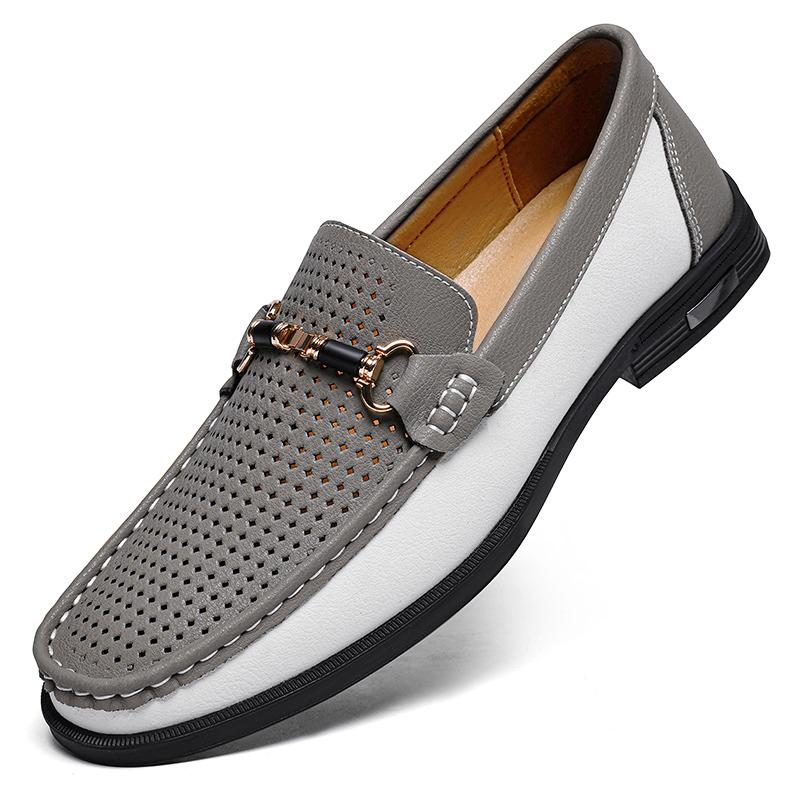 Fashion Lightweight Men Comfy Loafers Genuine Leather Mens Casual Shoes Handmade Slip On Walking Shoe Breathable Driving Flats Moccasins