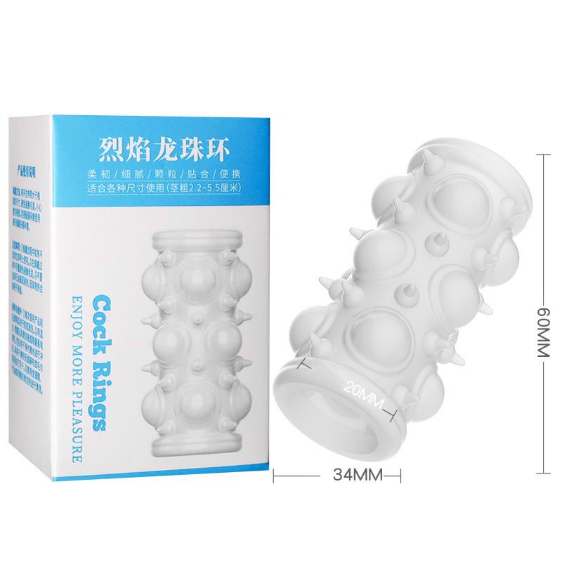 Penis Ring Extension Sleeve Delay Ejaculation Stronger Erection Massager Adult Sex Toys Supplies For Men