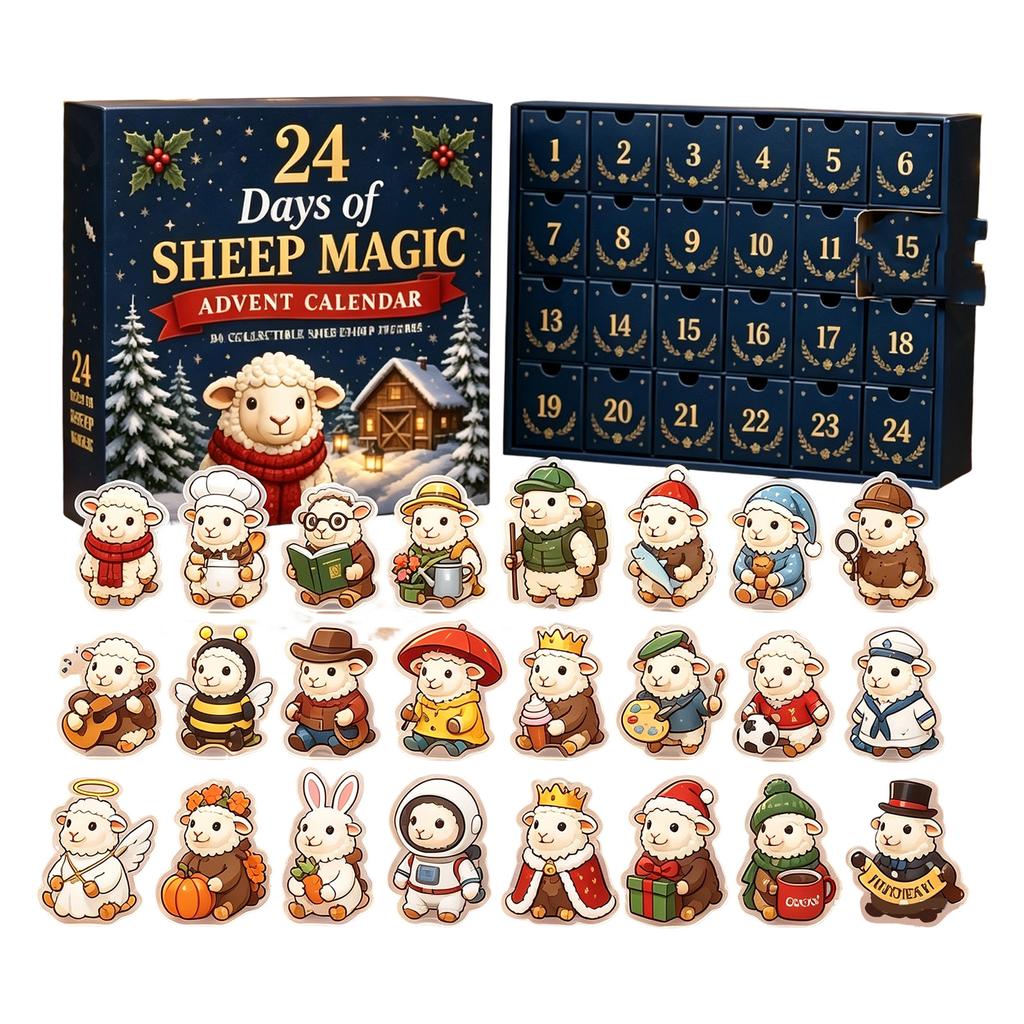 Christmas Advent Calendar Days Countdown 2D Acrylic with Daily Surprises for Holiday Decor