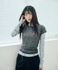 Mihebeu Star Layered Long Sleeve Set Sky Blue Gray