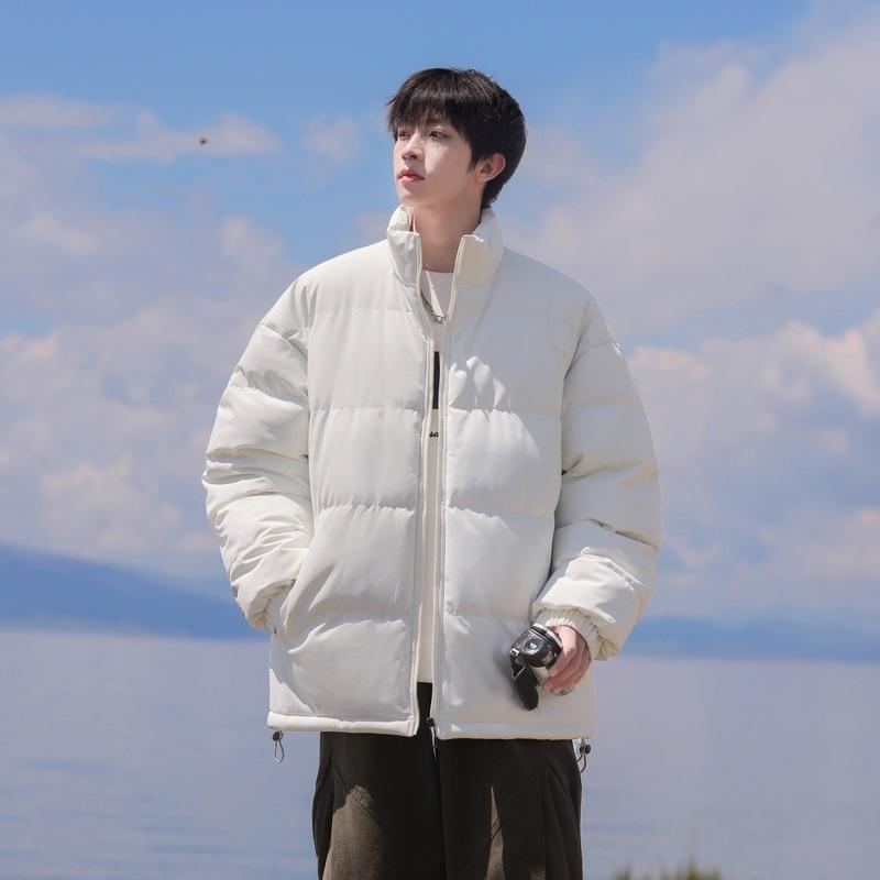 

Winter Thickened Warm Cotton Clothes Men s Trendy Brand Couple Bread Clothes Jacket M белый