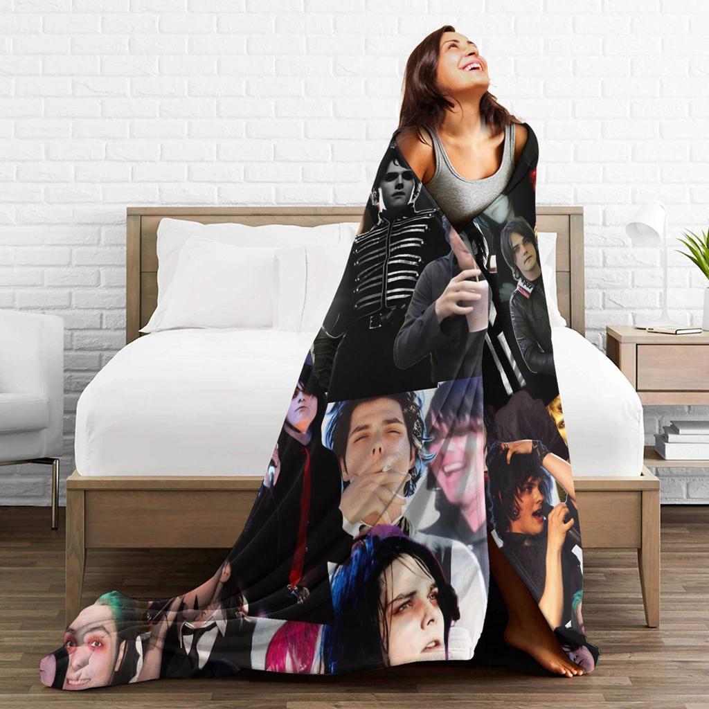 G-Gerard Way MCR  Blanket Quality Soft Warm  Throw Blanket Winter Decorative Couch Chair Sofa Bed Funny Bedspread