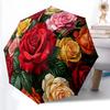 Ombrello Rosa Rosso Ombrello da Viaggio Leggero con Struttura Robusta a 8 Stecche Stampa Digitale Vivace per Attività all'Aperto