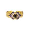 Violet Purple Enamel Drip Open Ring Medieval French High Sense Flower Ring Female