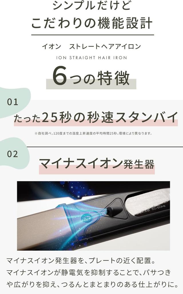 comes with SALONMOON Ion Straight Hair Ironing Titanium Straight to Negative Ion Overseas Compatible [Quick rise, cover] Iron, 24mm, Black, Iron,