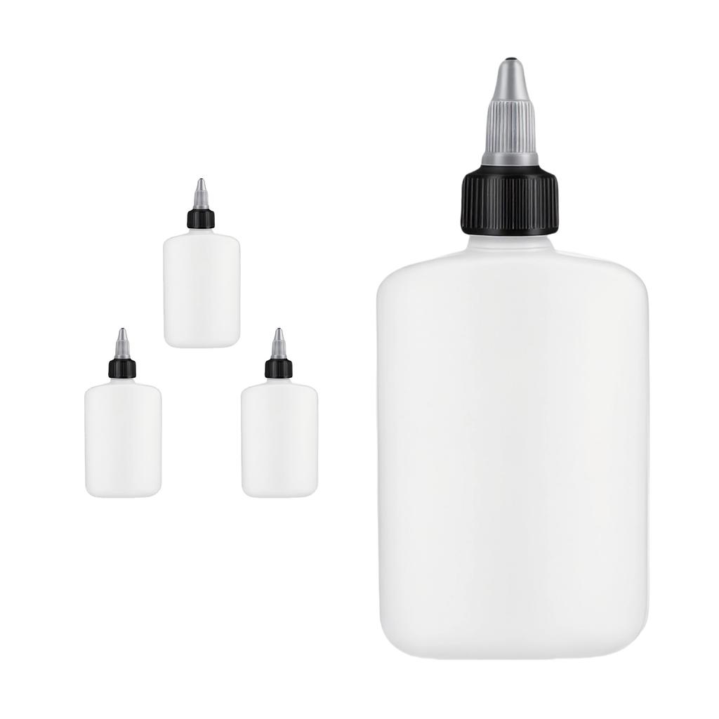 Set of 4 Liquid Dispensers 120ML HDPE Condiment Bottles Leak Proof Storage Container for Cooking Oil and Sauces