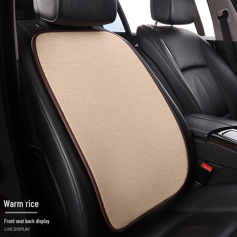 All-Season Light Luxury Ice Silk Linen Car Seat Cushions, Breathable & Non-Slip