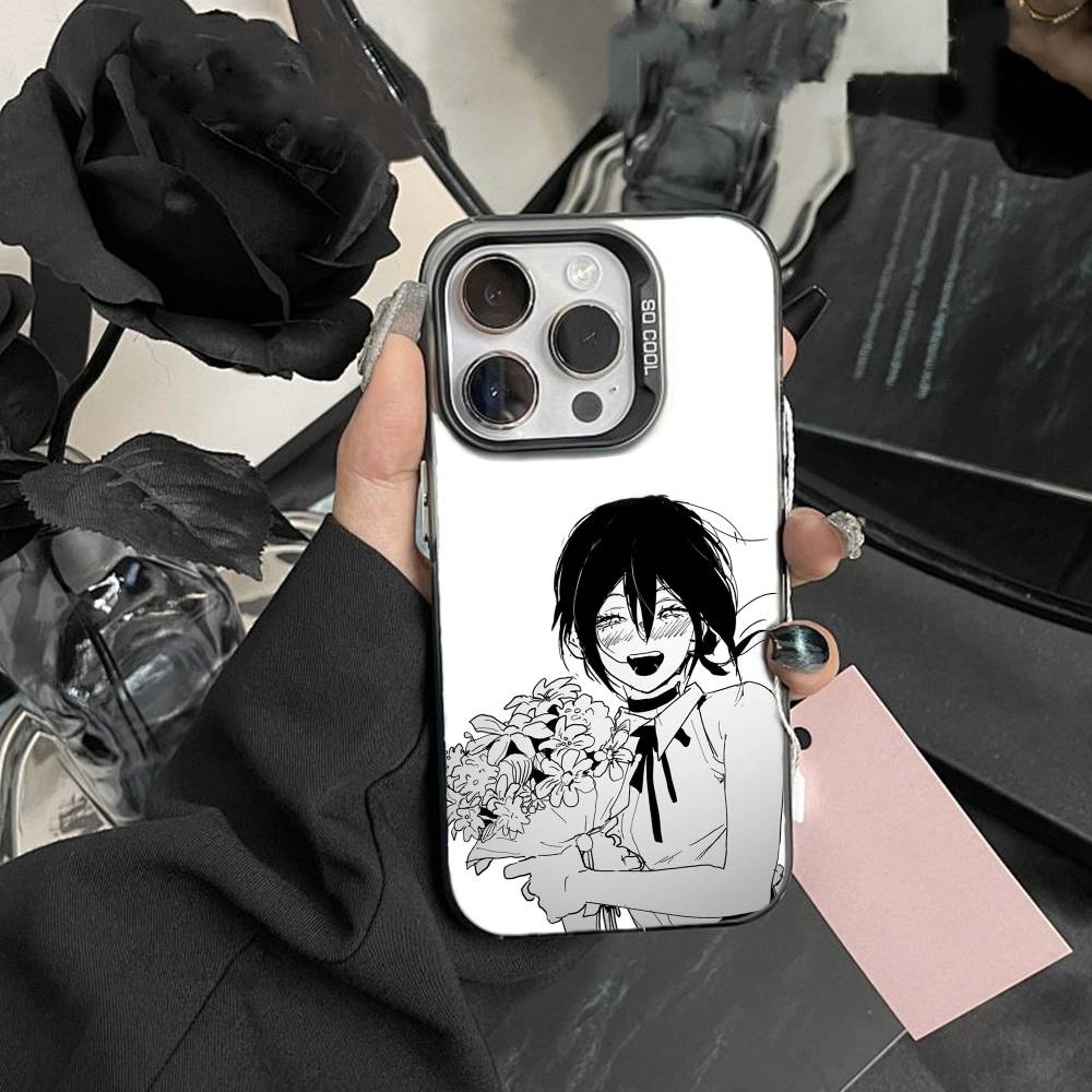 K-Reze C-Chainsaw Man Etui na Telefon Dla iPhone17, 16,15,14,13,12 Pro Max białe Cukierkowe Matowe Odporne na Wstrząsy Pokrowiec