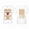 T-shirt Casual Vintage Girocollo Manica Corta con Grafica Rock per Bon Jovi 2026 Forever Tour