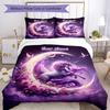 3PC Custom Name Unicorn Dreams Moon Bedding Set Duvet Cover Closure Includes 1 Duvet Cover & 2 Pillowcases for Bedroom