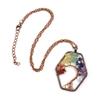 Vintage Handmade Hexagonal Bending Tree Of Life Necklace Gravel Crystal Necklace N16