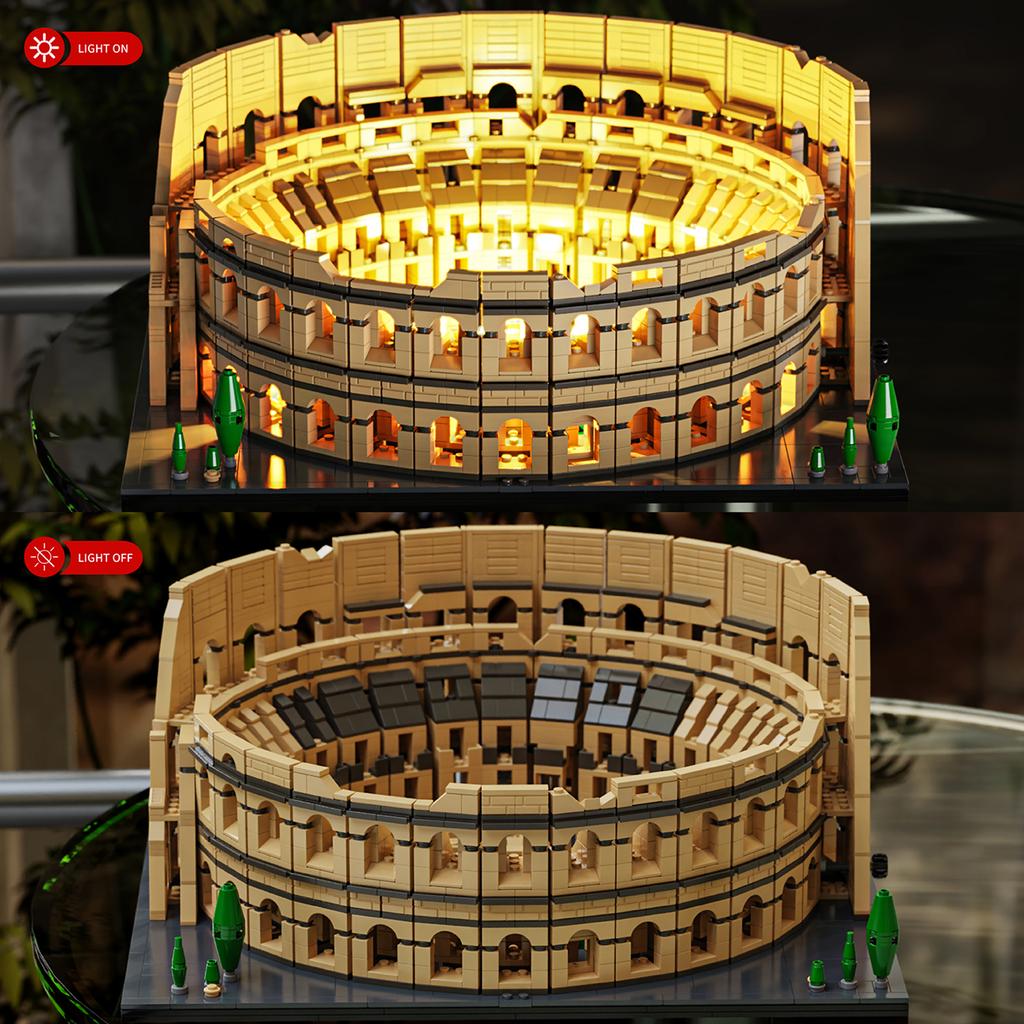 Non-Toxic 2860Pcs The Roman Colosseum Building Blocks Toys Model Colosseum Assemble Puzzle Bricks Toy Sets Desktop Ornament Gifts 14+Years
