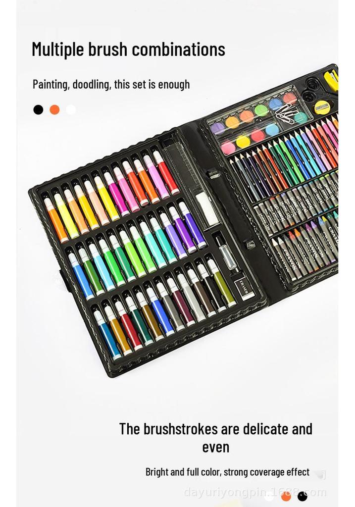 150-Piece Children's Watercolor Brush Set - Complete Portable Painting Kit for Graffiti and Art