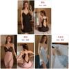 Lace Satin Sleepwear Set With V Neck And Sleeveless Design For Women