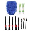 11dílná sada kartáčů na detailování čištění automobilů, interiér a exteriér, plastové, na kola a stěrače čelního skla