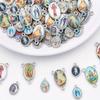 Mix 20Pcs Jesus Virgin Mary Three Hole Charm Pendant for Diy Jewelry Making Accessories Zinc Alloy Religion Pendant.