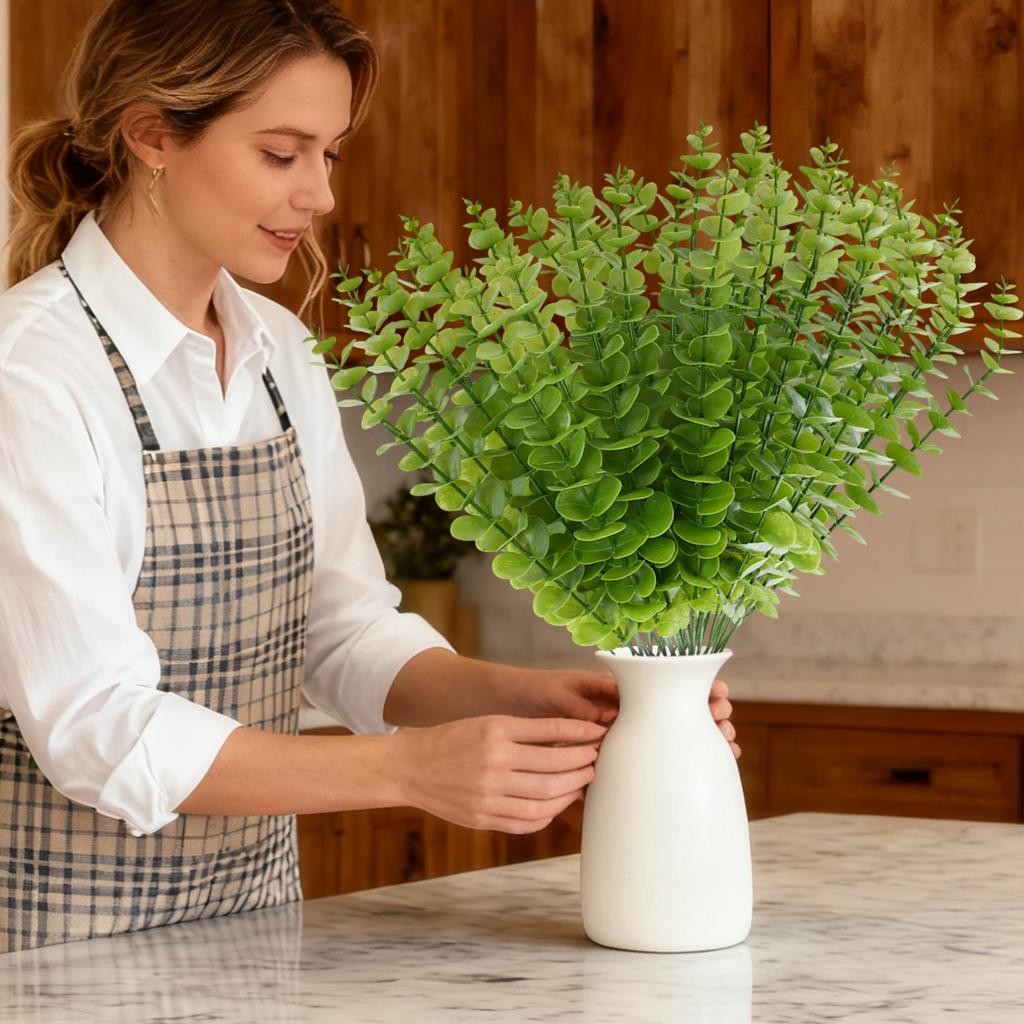 20 Piezas Hojas Simuladas Adornos Decorativos para el Hogar, Accesorios para Bodas, Accesorios para Arreglos Florales, Plantas Verdes Artificiales