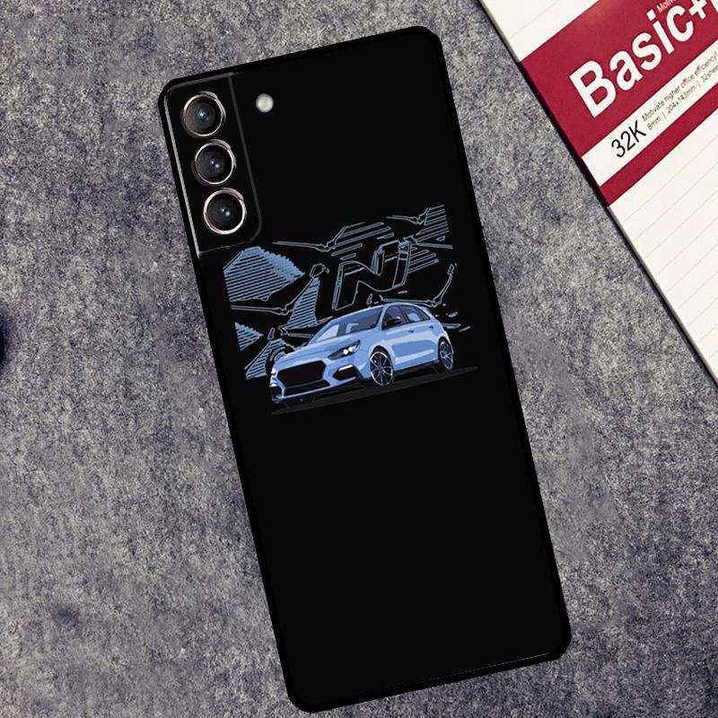 I30N Blue Car Case For Samsung Galaxy S24 S23 S22 S21 Ultra Plus Note 10 Note 20 S8 S9 S10 S20 FE Cover
