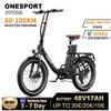 ONESPORT ot16-2 Bicicletă electrică pliabilă Baterie 48V17AH Motor dublu 250W Autonomie 80-100KM Bicicletă electrică Fat fire
