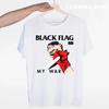 Black Flag T-shirt Summer O-Neck Short Sleeve Punk Rock Band Henry Rollins Large Bars Tshirt