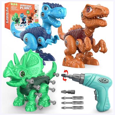 Dinozor Oyuncakları, Dinozor Oyuncaklarını Ayırın, Elektrikli Matkaplı Kök İnşaat Yapı Çocuk Oyuncakları, Doğum Günü Noel Oyuncakları Erkek Çocuklar için Hediyeler 3 4 5 6 7+