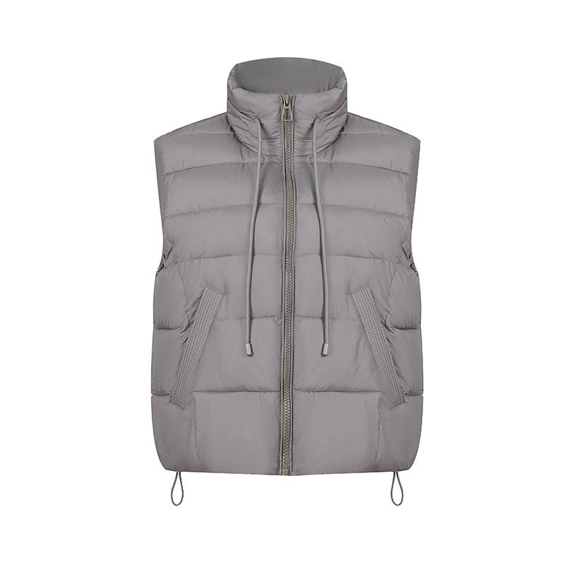 Stand-up collar, down cotton vest, women's outer wear, loose warm sleeveless vest, vest, vest, autumn and winter models, annual fashion vest