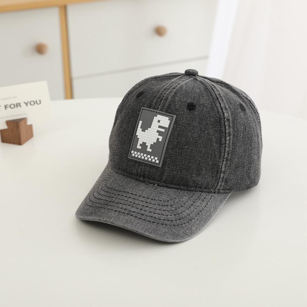 Digital Dinosaur Embroidered Children's Water-resistant Baseball Cap - Fashionable, Adjustable, Classic and Versatile Hat