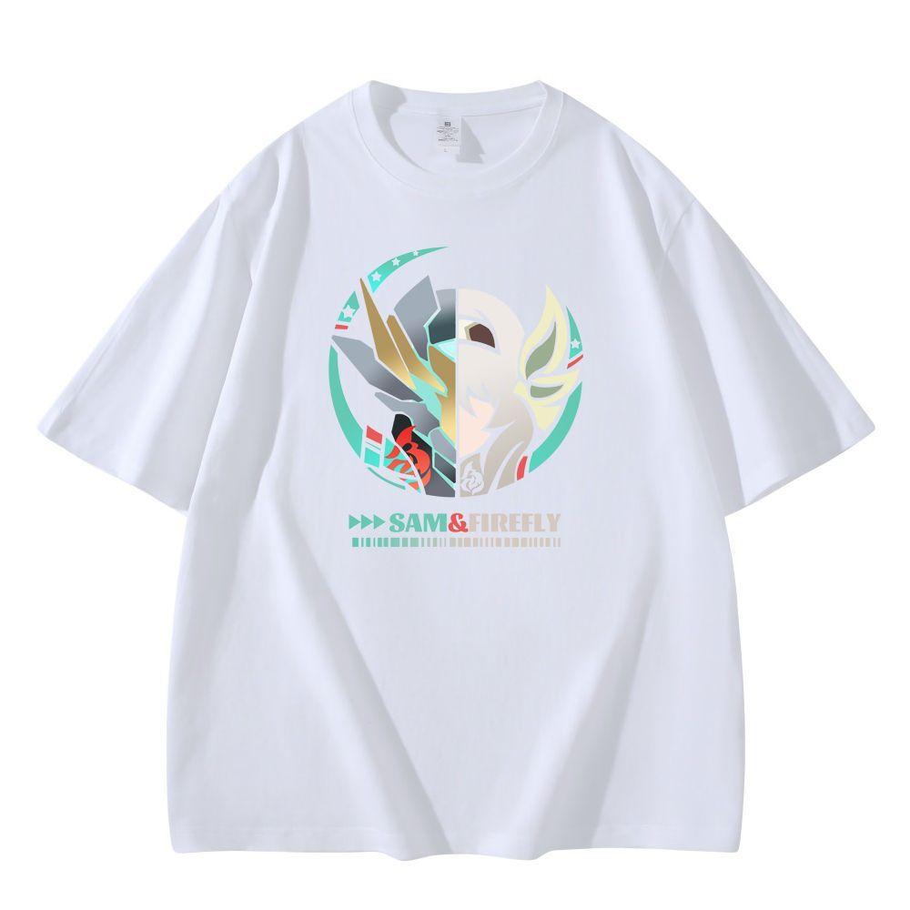 New Anime Honkai Star Rail Firefly Cosplay Printed Short Sleeve TShirt Casual Tee Fashion Vintage Shirts Versatile In Summer