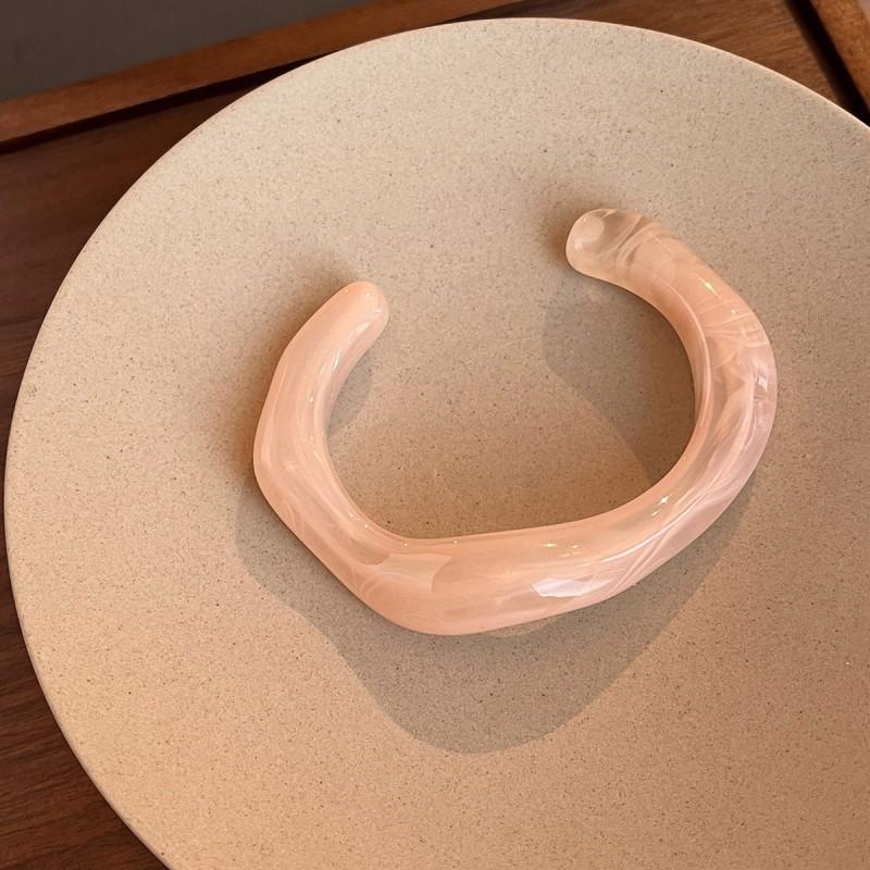 Fashion Unique Irregular Acrylic Cuff Bracelets for Women Simple Texture Multicolor Geometric Open Bangle Female Jewelry