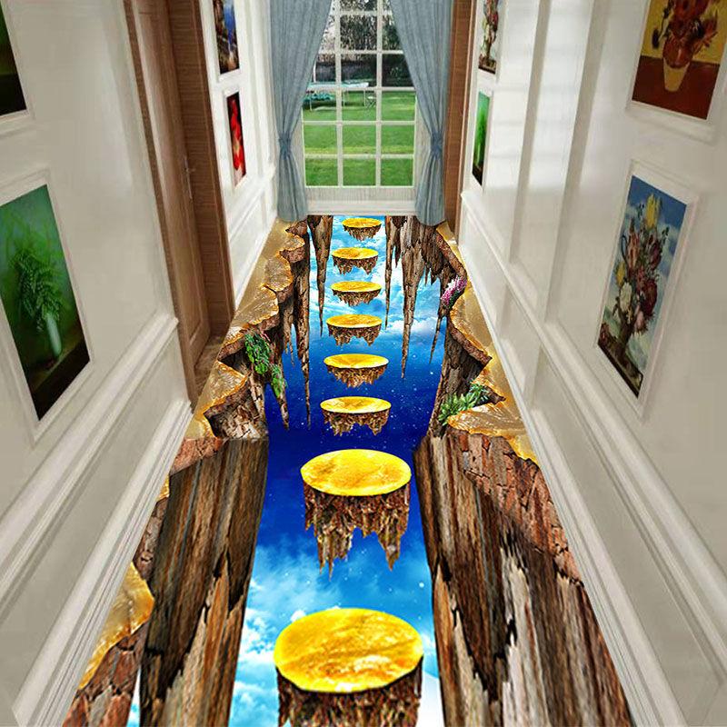 Tatami Rug 3D Carpets for Living Room Funny Adventure Floor Area Rugs for Kids Room Decorative Long Hallway Corridor Kitchen Mat