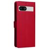 For Google Pixel 7a Case Solid Color Leather Mobile Cover Wallet Stand with Strap