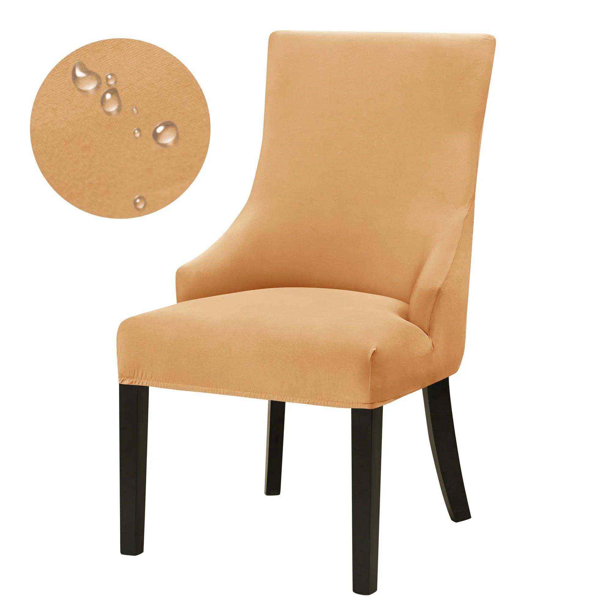

1/2/4/6Pcs Water Repellent Dining Chair Covers Elastic Sloping Arm Chair Slipcover Seat Cover For Banquet El Funda Silla 1PC