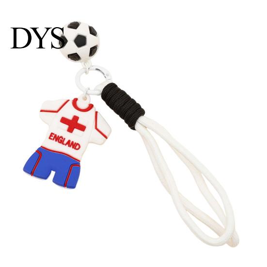 National Team Keychain Pendant, Thick Braided Rope Mini Football Soft Rubber Jersey Charm Key Holder, Argentina Brazil Germany Colors Fan Gift