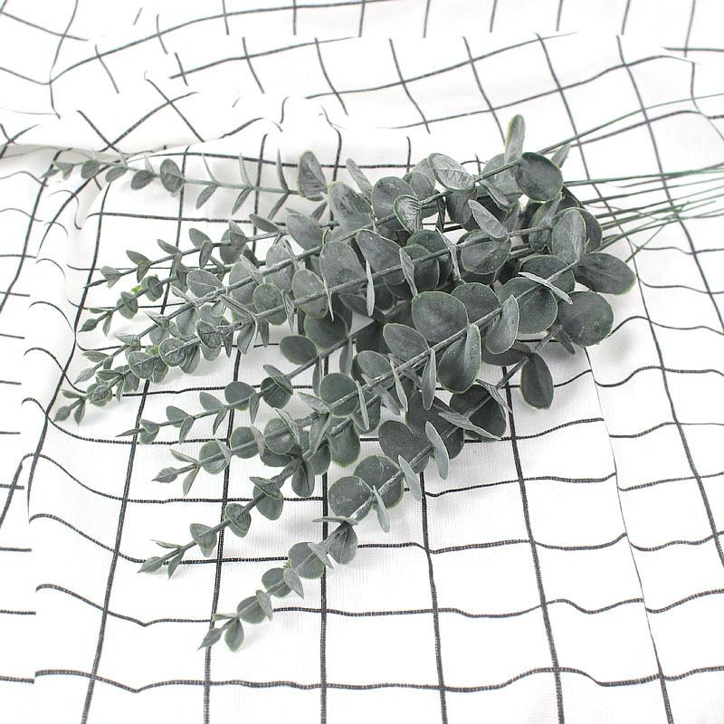 Faux Eucalyptus Citriodora Green Leaf Plant Flower Arrangement For Living Room Decor