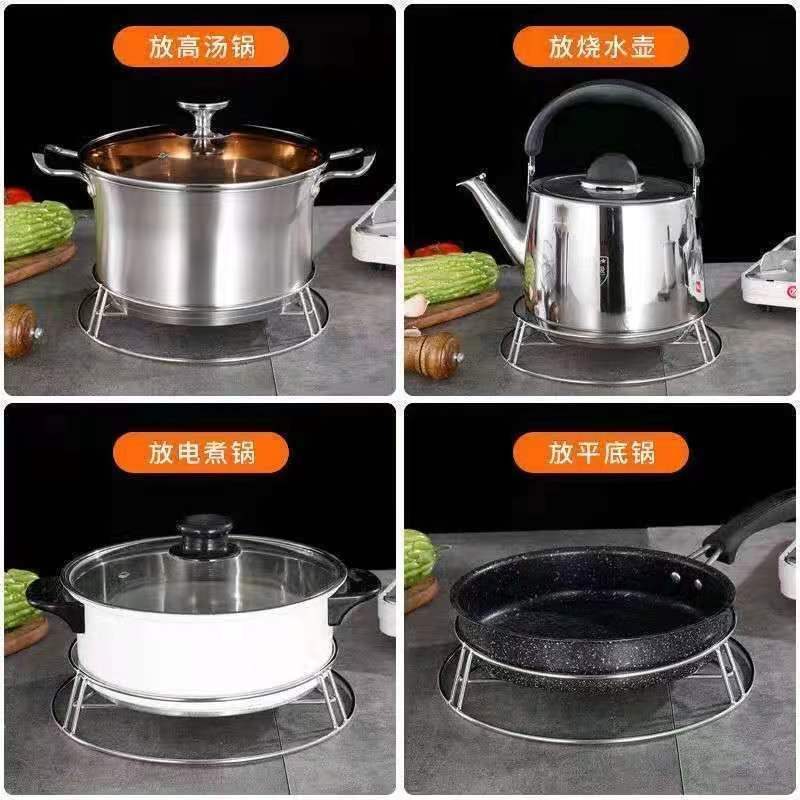 Heavy Duty Stainless Steel Pot Stand Kitchen Organizer Heatproof Rack for Pots Pans and Steamers Durable Cooking Shelf